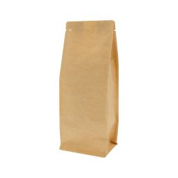Sac à café à fond plat Kraft Look - 1 kg (140x350+{47,5+47,5} mm)