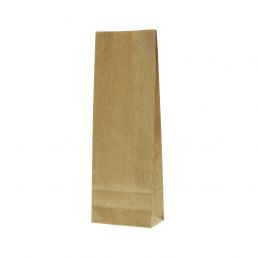 Sachet à fond plat en papier kraft 2 couches (100% papier recyclable) - brun - 80x250+50 mm (700 - 800 ml)