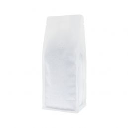 Sac à café à fond plat - matt blanc (100% recyclable)