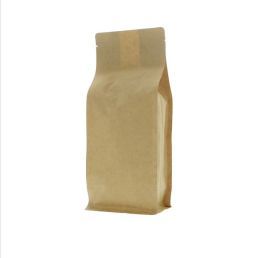 Sacs à fond plat papier kraft compostable - marron - 95x230+{35+35} mm (900ml)