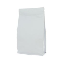 Sacs à fond plat avec fermeture éclair - matt blanc - 195x295+{45+45} mm (3 lt)