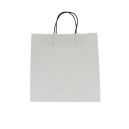 Sac en papier kraft avec twisted handle noire - blanc