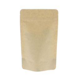 Sac à café papier kraft compostable  - marron - 250 gr (160x230+{45+45} mm)