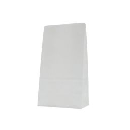 Sac SOS en papier kraft 1 couche - blanc - 90x180+{55}mm (0,5 lt)