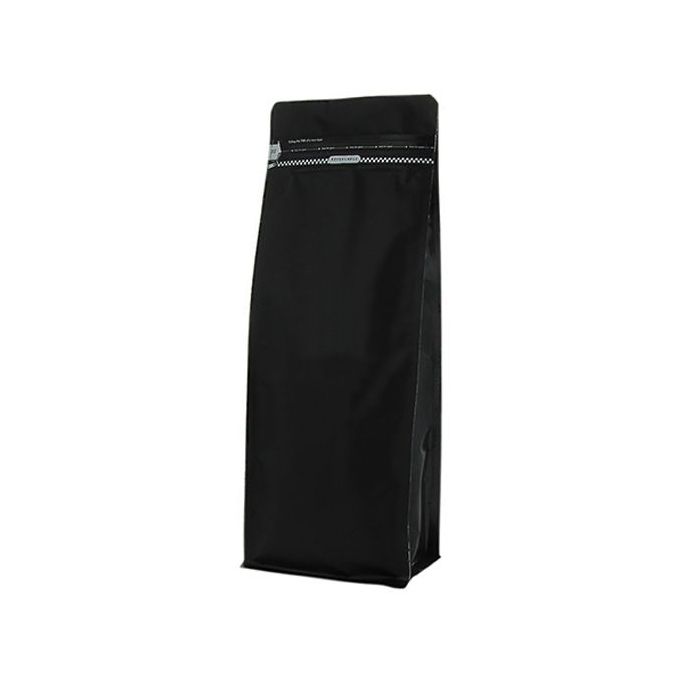 Sacs à fond plat avec fermeture zip frontale - matt noir - 95x185+{30+30} mm (450ml)