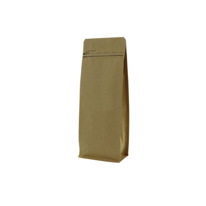 Sacs à fond plat papier kraft avec fermeture zip frontale - marron - 95x245+{35+35} mm (700-800ml)
