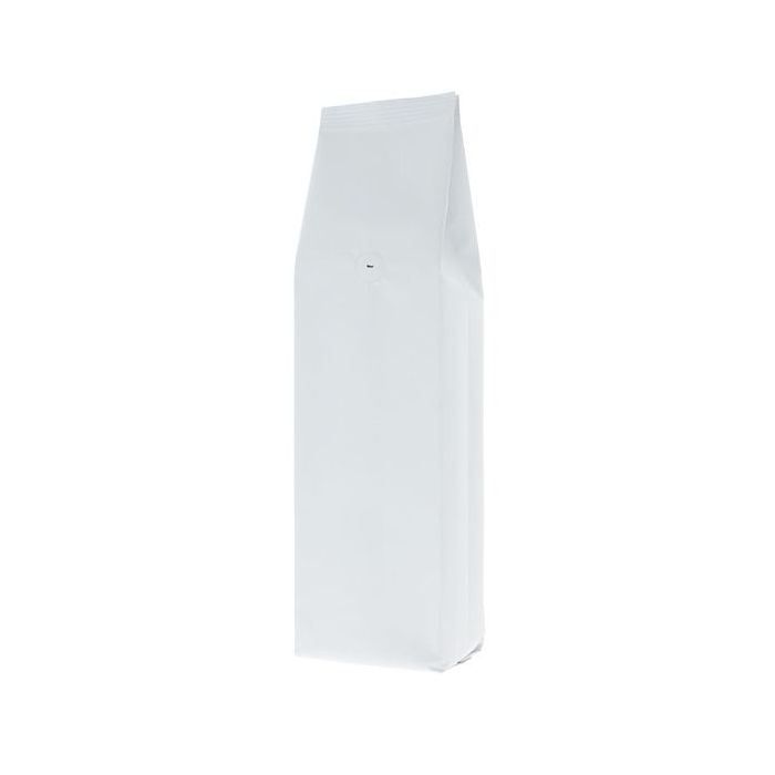 Sac à café à soufflet latéral - matt blanc - 250 gr (80x260+ {25+25} mm)