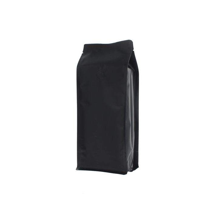 Sac à café à fond plat - matt noir - 250 gr (95x230+{35+35} mm)