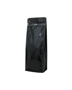 Sacs à fond plat avec fermeture zip frontale - brillant noir