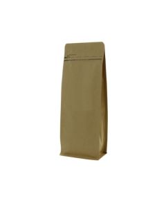 Sacs &agrave; fond plat papier kraft avec fermeture zip frontale - marron - 95x245+{35+35} mm (700-800ml)