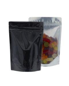 Sachet Stand-up - transparant / brillant noir - 160x230+{45+45} mm (700-900ml)