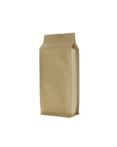 Sac &agrave; caf&eacute; &agrave; fond plat papier kraft - marron - 500 gr (110x280+{40+40} mm)