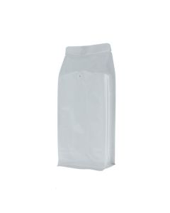 Sac &agrave; caf&eacute; &agrave; fond plat - brillant blanc - 500 gr (110x280+{40+40} mm)
