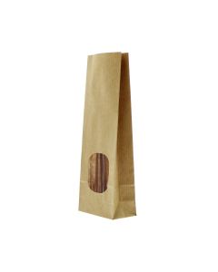Sac SOS en papier kraft avec fenêtre - marron