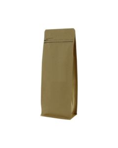 Sacs à fond plat papier kraft avec fermeture zip frontale - marron