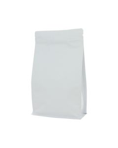 Sacs &agrave; fond plat avec fermeture &eacute;clair - matt blanc - 195x295+{45+45} mm (3 lt)
