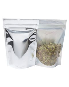 Sachet Stand-up - transparant / brillant argent - 160x230+{45+45} mm (700-900ml)