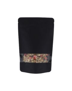 Sachet Stand Up Papier kraft avec fenêtre - noir