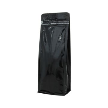 Sacs à fond plat avec fermeture zip frontale - brillant noir
