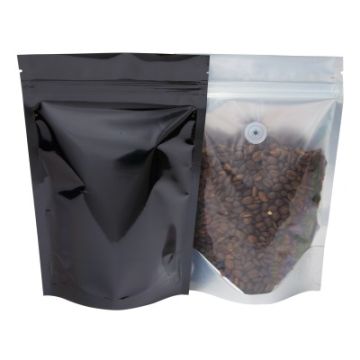 Coffee Stand up Pouch Clear / Black