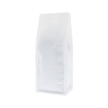 Sac à café à fond plat - matt blanc (100% recyclable)