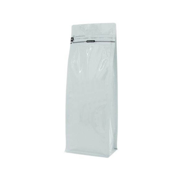 Sacs à fond plat avec fermeture zip frontale - brillant blanc - 140x360+{47,5+47,5} mm (2,8-3,3 ltr)
