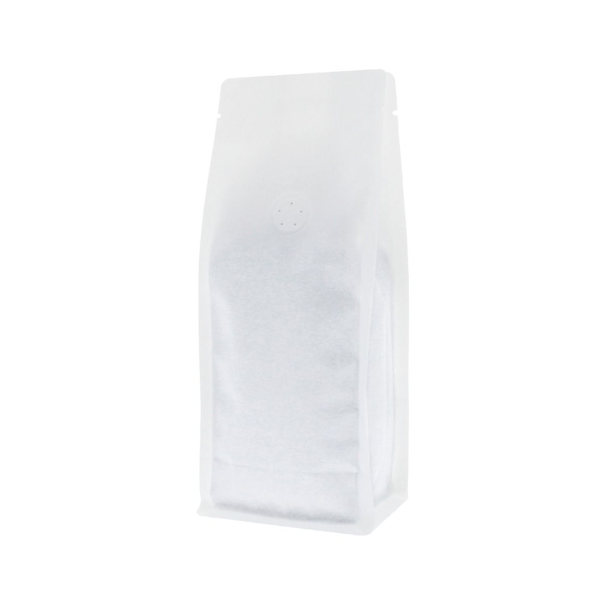 Sac à café à fond plat - matt blanc (100% recyclable)