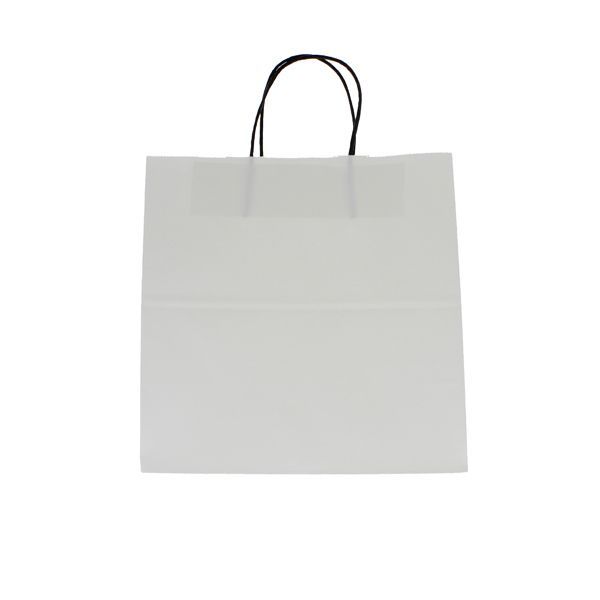 Sac en papier kraft avec twisted handle noire - blanc