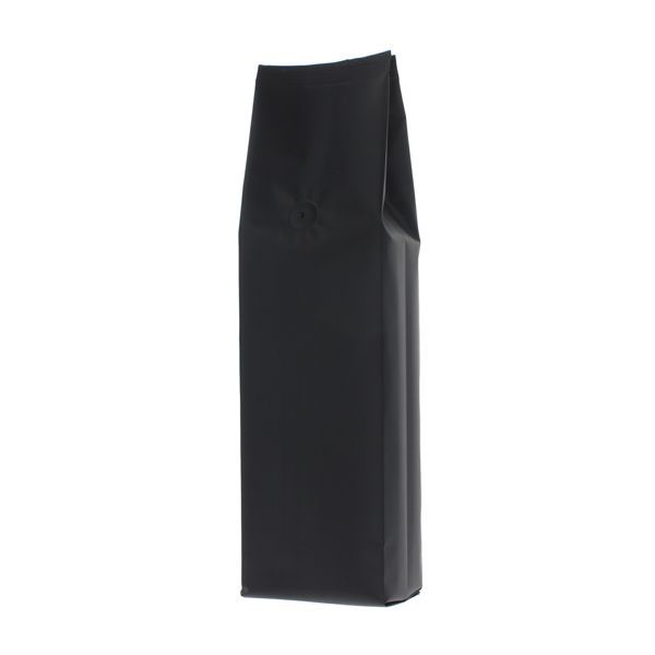Sac à café à soufflet latéral - matt noir - 1 kg (135x390+{40+40} mm)