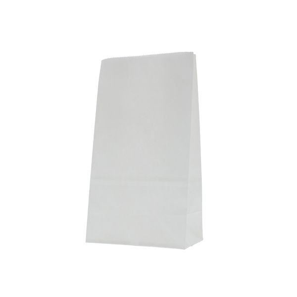 Sac SOS en papier kraft 1 couche - blanc - 90x180+{55}mm (0,5 lt)