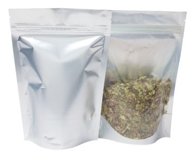 Sachet Stand-up - transparant / matt argent - 130x210+{40+40} mm (450-500ml)