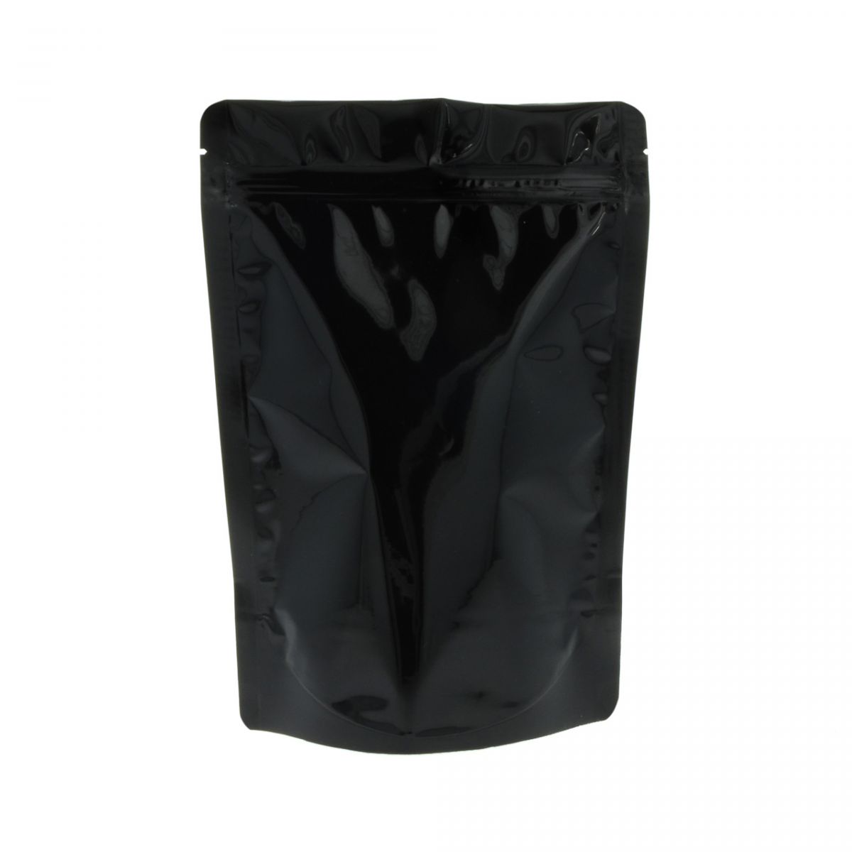 Sachet Stand-up - brillant noir - 95x150+{30+30} mm (100-125ml)