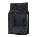 Sacs à fond plat avec fermeture éclair - brillant noir - 150x255+{40+40} mm (1,5lt)