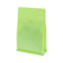Sac à café à fond plat avec fermeture éclair - mat vert (100% recyclable)