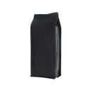 Sac à café à fond plat - matt noir - 250 gr (95x230+{35+35} mm)