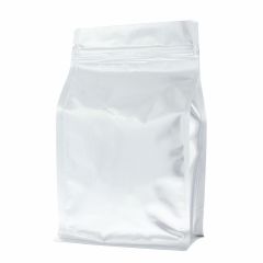 Sacs à fond plat avec fermeture éclair - matt argent - 140x210+{35+35} mm (1lt)