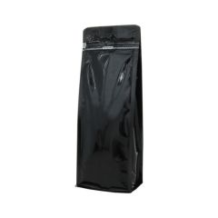 Sacs à fond plat avec fermeture zip frontale - brillant noir