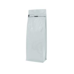 Sacs à fond plat avec fermeture zip frontale - brillant blanc - 140x360+{47,5+47,5} mm (2,8-3,3 ltr)