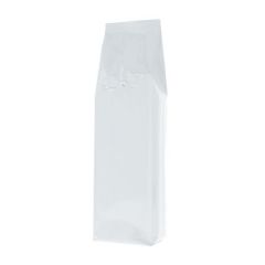 Sac à café à soufflet latéral - brillant blanc - 500 gr (85x360+{30+30} mm)