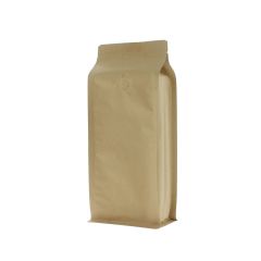 Sac &agrave; caf&eacute; &agrave; fond plat papier kraft - marron - 500 gr (110x280+{40+40} mm)
