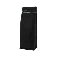 Sac à café à fond plat et fermeture zip frontale - matt noir