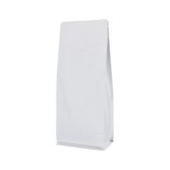 Sac à café à fond plat - matt blanc - 500 gr (110x280+{40+40} mm)