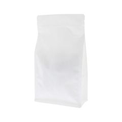Sacs à fond plat avec fermeture éclair - matt blanc (100% recyclable)
