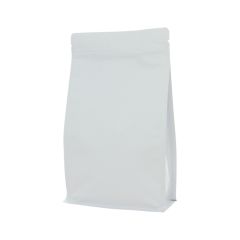 Sacs &agrave; fond plat avec fermeture &eacute;clair - matt blanc - 195x295+{45+45} mm (3 lt)