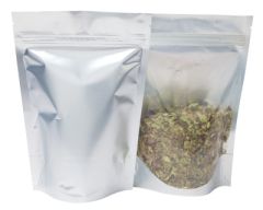 Sachet Stand-up - transparant / matt argent - 130x210+{40+40} mm (450-500ml)