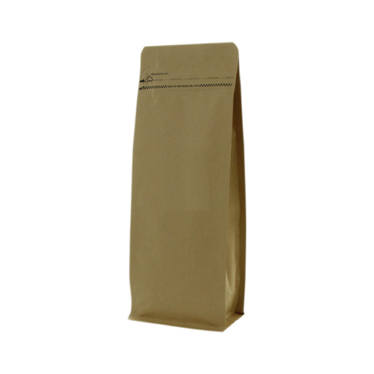 Sacs à fond plat papier kraft avec fermeture zip frontale - marron